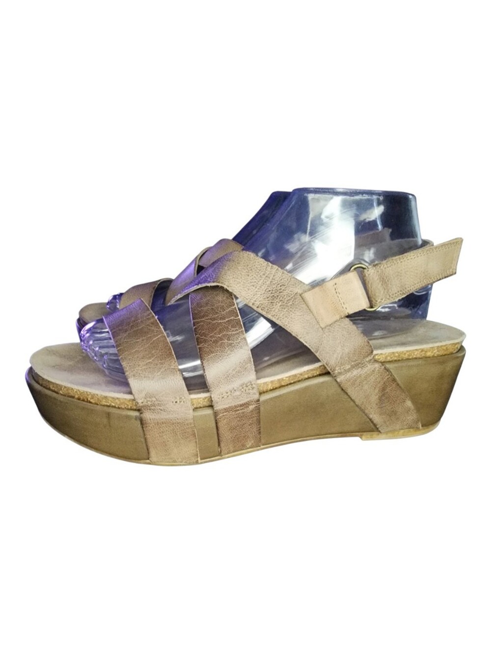 Antelope Leather Wedge Sandals, Womens 40 EU (9-9.5 US)